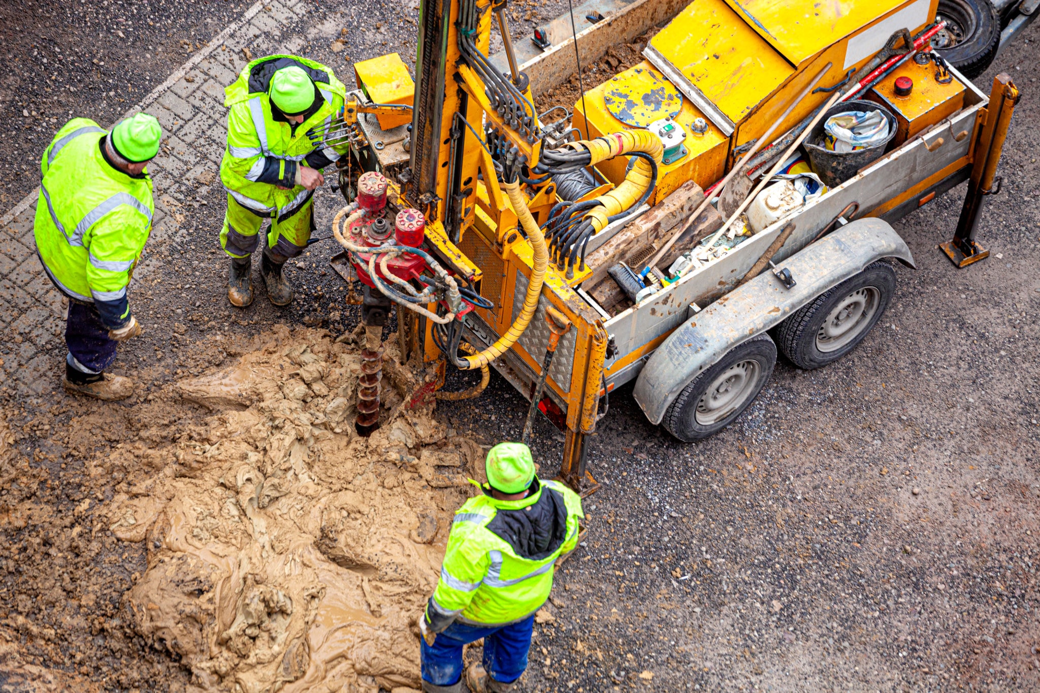 Soil boring and monitoring well installation